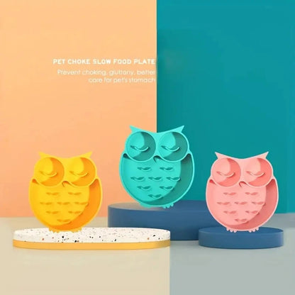 Owl Shaped Dog Food And Water Slow Feeding Bowls