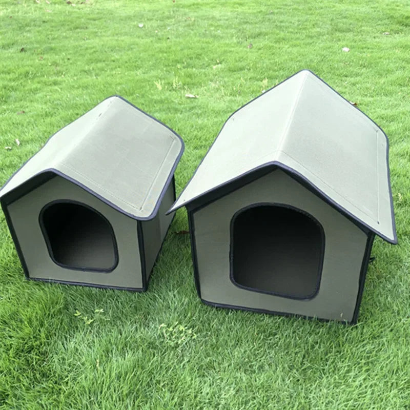 Enclosed Outdoor Warm Bed Dog Kennel House