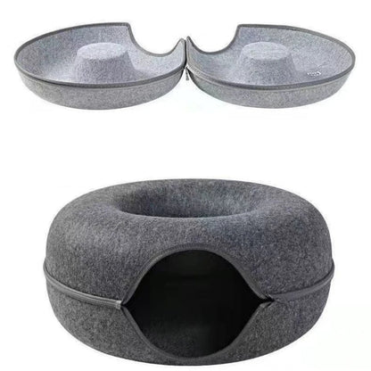 Dual Use Rabbit Tunnels Indoor Cat Bed Kitten Training Toy